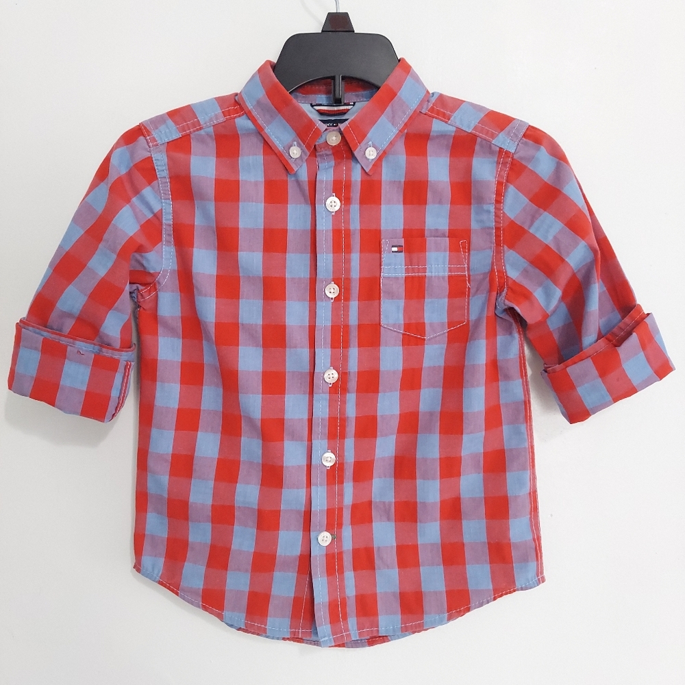Tommy Hilfiger Toddler Boy's Plaid Button-Down Shirt, Size 5 - Read Description